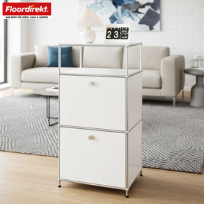 Étagère métallique | Concept Epure MK-120 | Étagère de rangement avec compartiments verrouillables, compartiment ouvert et tablette | Disponible en plusieurs couleurs