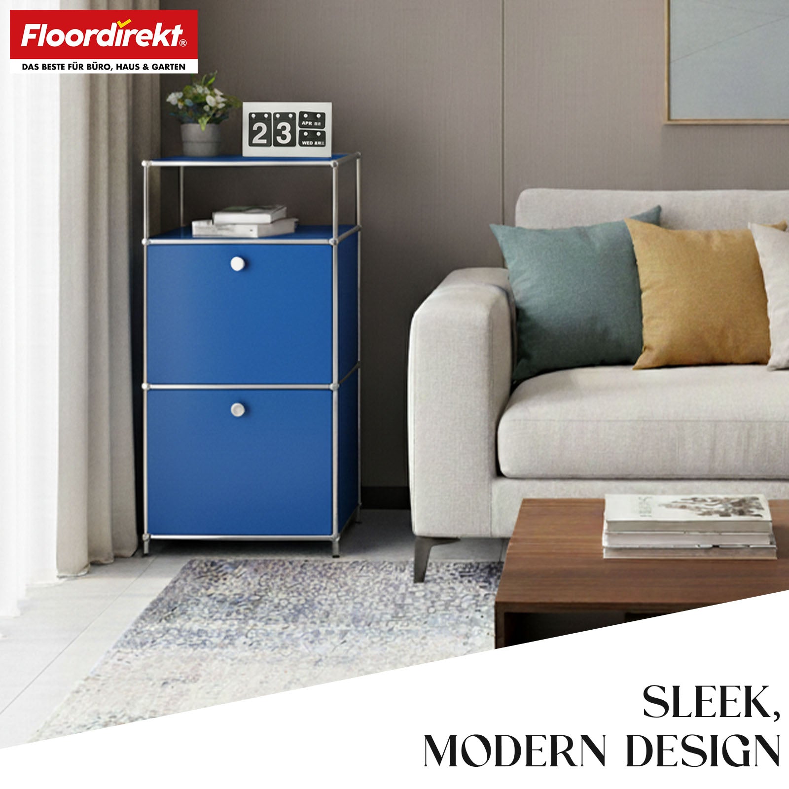 Étagère métallique | Concept Epure MK-120 | Étagère de rangement avec compartiments verrouillables, compartiment ouvert et tablette | Disponible en plusieurs couleurs