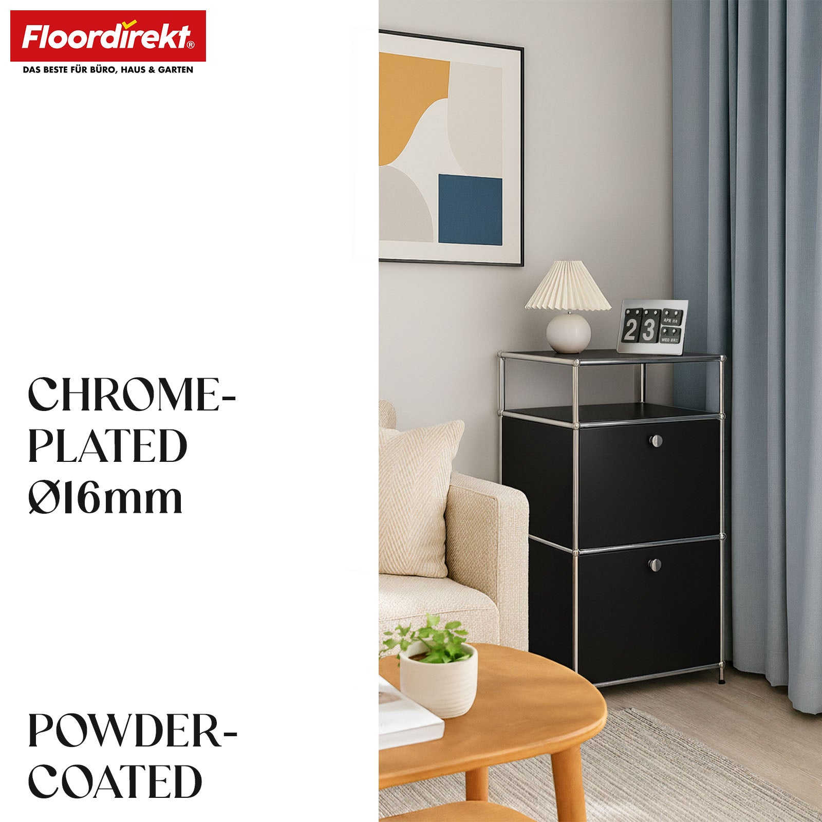 Étagère métallique | Concept Epure MK-120 | Étagère de rangement avec compartiments verrouillables, compartiment ouvert et tablette | Disponible en plusieurs couleurs