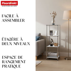 Étagère métallique | Concept Epure MK-005 | Étagère à 4 niveaux avec tablettes ouvertes | Disponible en plusieurs couleurs