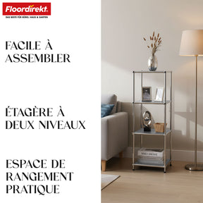 Étagère métallique | Concept Epure MK-005 | Étagère à 4 niveaux avec tablettes ouvertes | Disponible en plusieurs couleurs