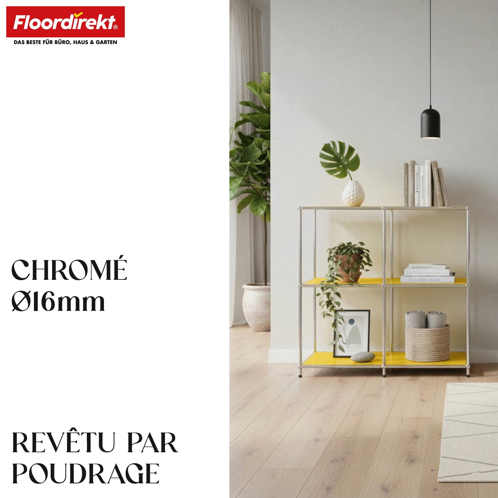 Étagère métallique | Concept Epure MK-027 | Buffet ouvert à 3 niveaux et étagère de rangement | Disponible en plusieurs couleurs