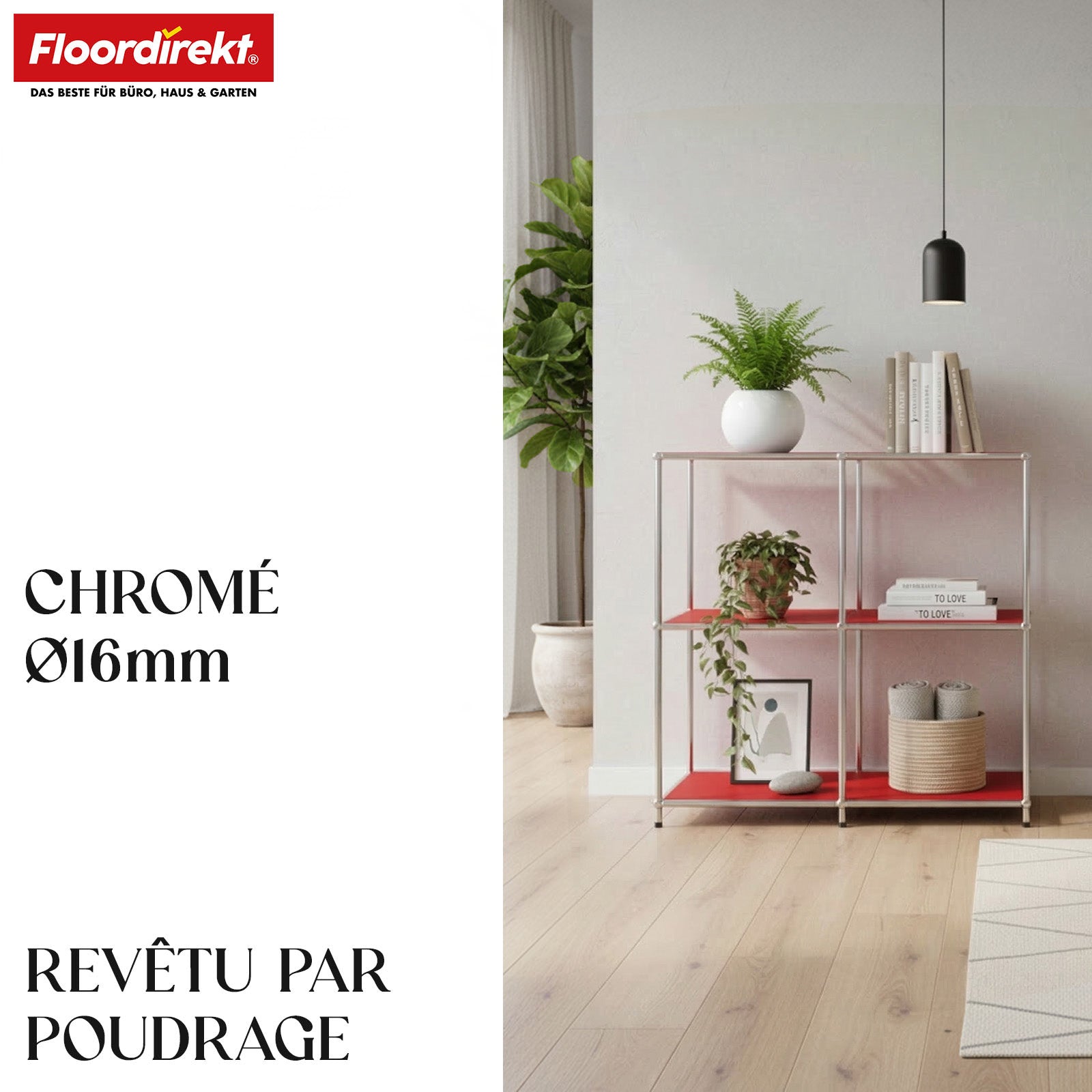 Étagère métallique | Concept Epure MK-027 | Buffet ouvert à 3 niveaux et étagère de rangement | Disponible en plusieurs couleurs