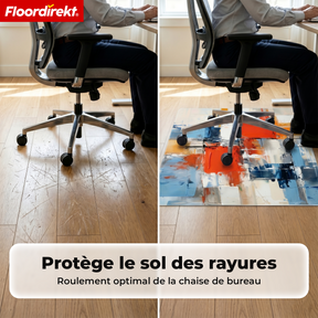 Tapis de protection de sol design | Protection robuste de chaise de bureau en PVC spécial pour bureau & télétravail | 80 x 118 cm