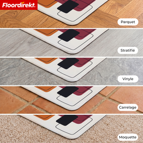 Tapis de protection de sol design | Protection robuste de chaise de bureau en PVC spécial pour bureau & télétravail | 80 x 118 cm