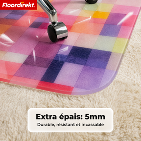 Tapis de protection de sol design | Protection robuste de chaise de bureau en PVC spécial pour bureau & télétravail | 80 x 118 cm