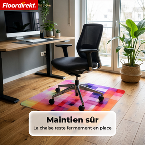 Tapis de protection de sol design | Protection robuste de chaise de bureau en PVC spécial pour bureau & télétravail | 80 x 118 cm