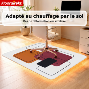 Tapis de protection de sol design | Protection robuste de chaise de bureau en PVC spécial pour bureau & télétravail | 80 x 118 cm