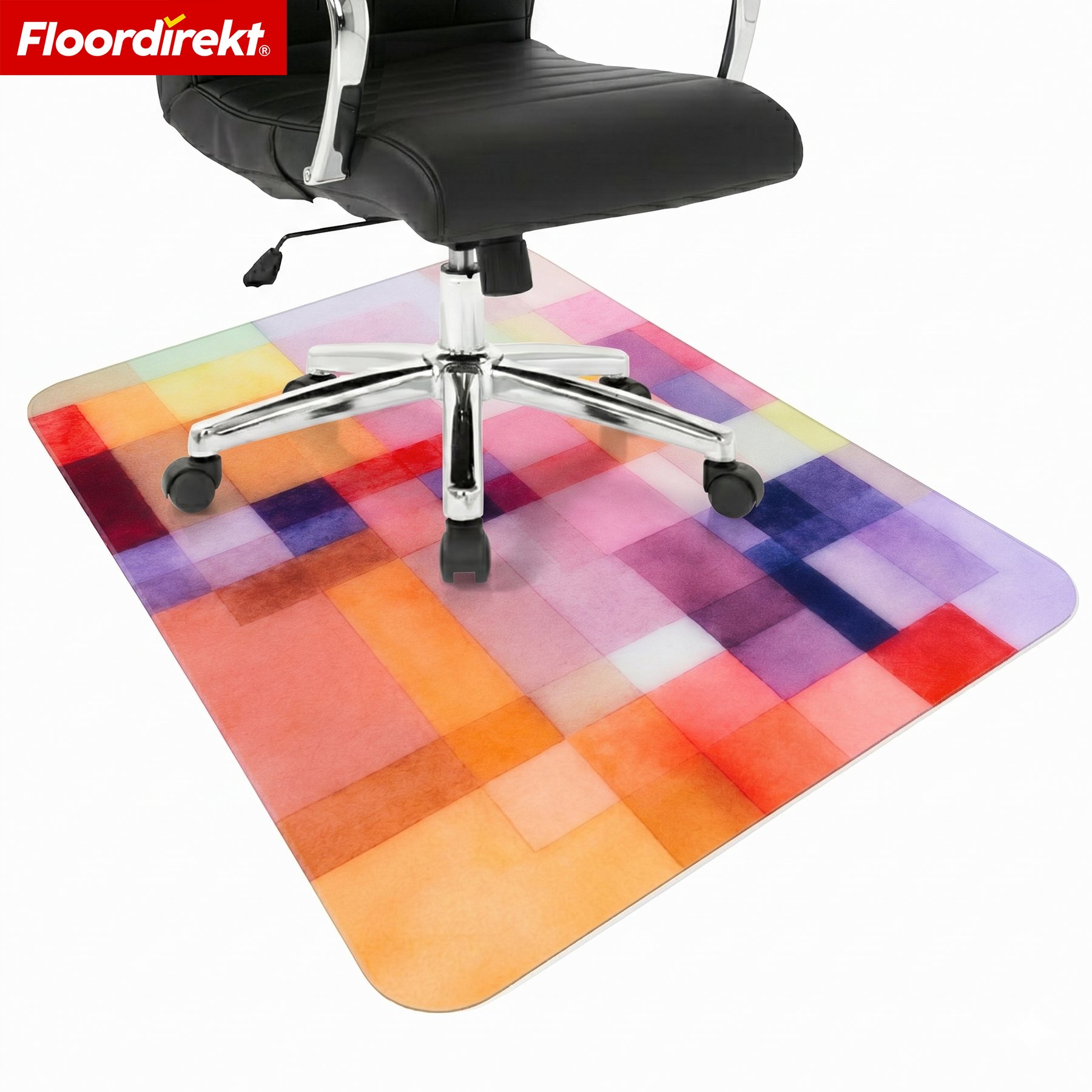 Tapis de protection de sol design | Protection robuste de chaise de bureau en PVC spécial pour bureau & télétravail | 80 x 118 cm
