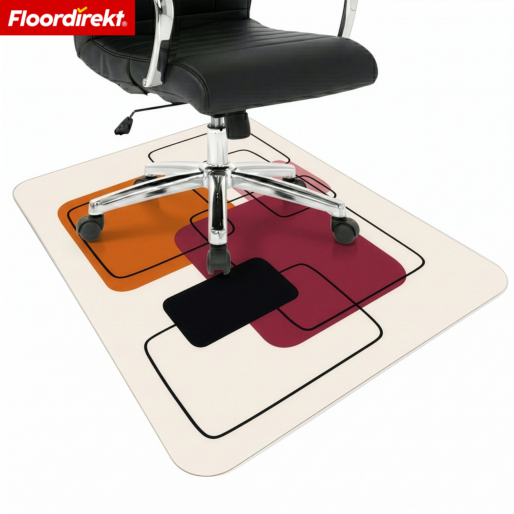 Tapis de protection de sol design | Protection robuste de chaise de bureau en PVC spécial pour bureau & télétravail | 80 x 118 cm