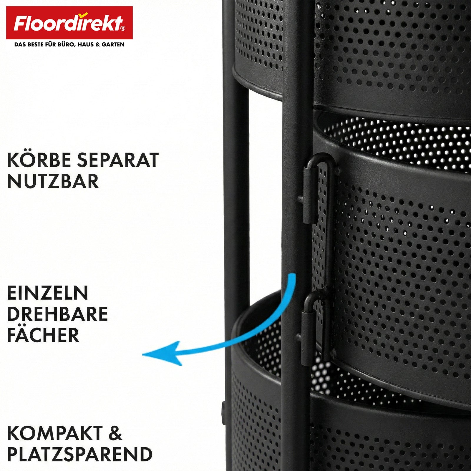 Chariot de rangement | Henry | Chariot de cuisine en acier avec roulettes | Chariot de service | 3 ou 5 niveaux | Blanc & Noir