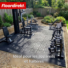 Dalle amortissante | Paving Tile | 50x50 cm 25 mm | Dalle en caoutchouc aspect pavé | Terrasse, jardin & extérieur
