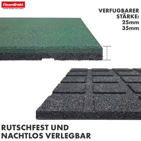 Tapis de protection contre les chutes | Play Protect | Protection de sol antidérapante et robuste en caoutchouc | Différentes épaisseurs et couleurs | 50 x 50 cm