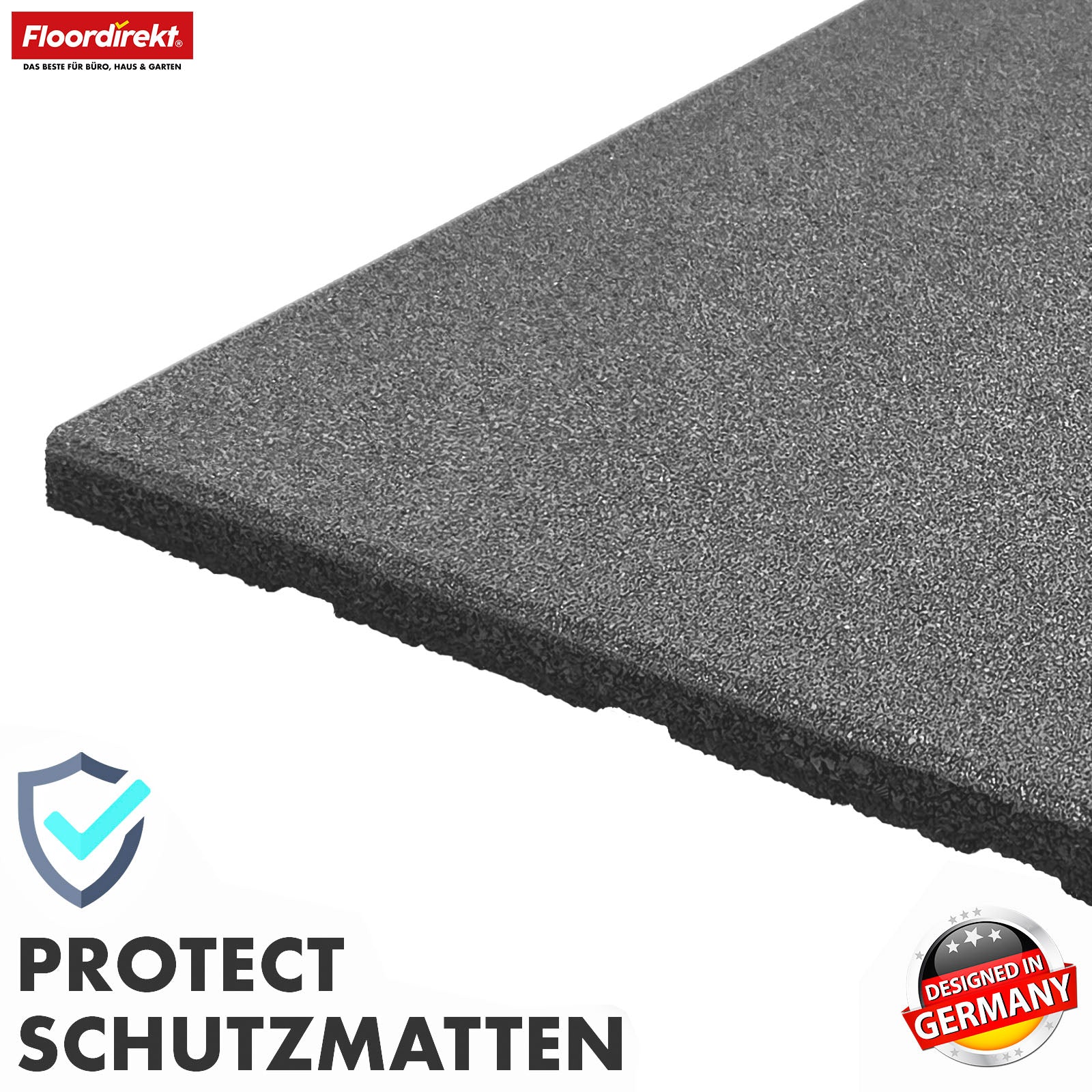 Tapis de protection contre les chutes | Play Protect | Protection de sol antidérapante et robuste en caoutchouc | Différentes épaisseurs et couleurs | 50 x 50 cm