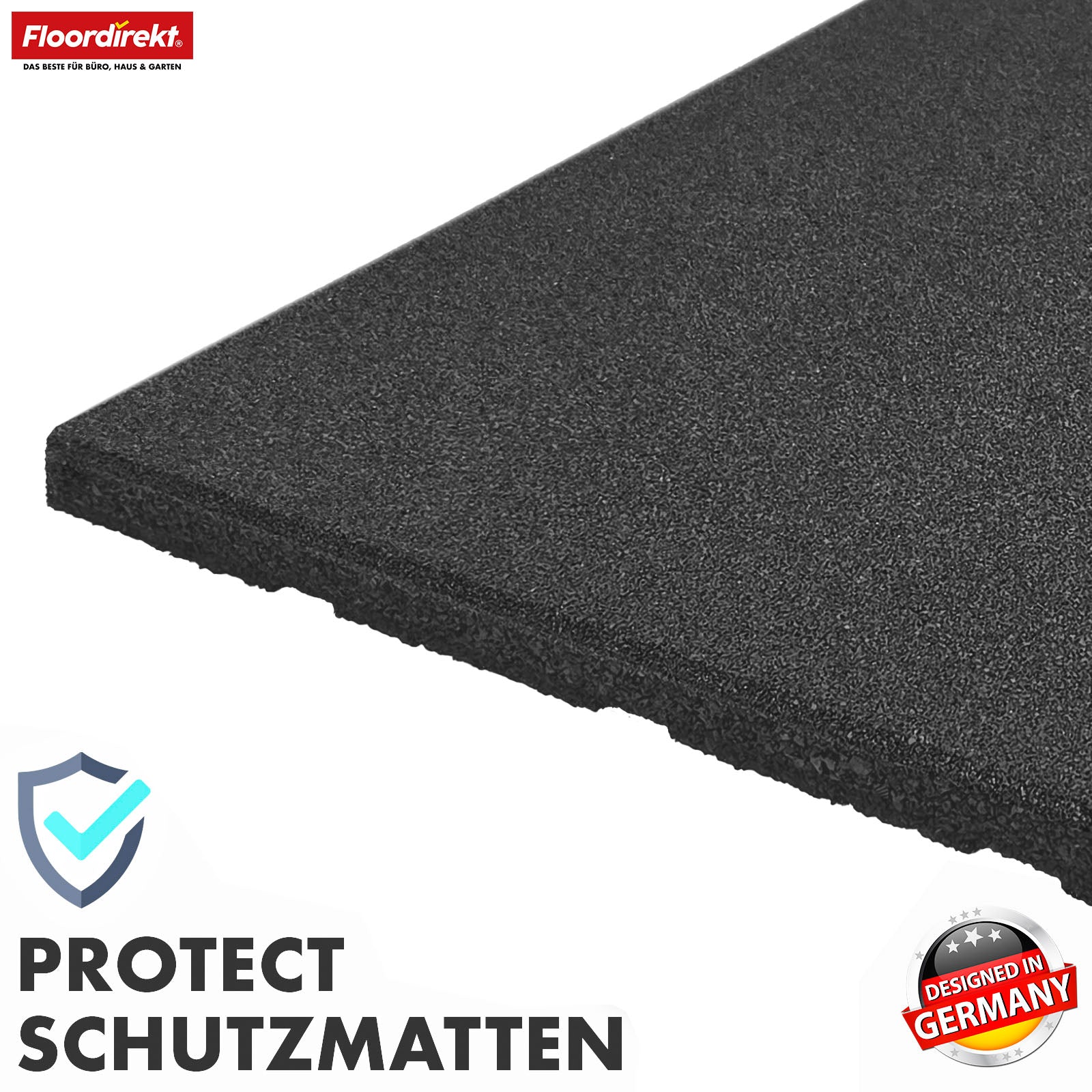 Tapis de protection contre les chutes | Play Protect | Protection de sol antidérapante et robuste en caoutchouc | Différentes épaisseurs et couleurs | 50 x 50 cm
