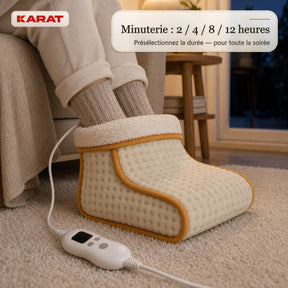 Chauffe-pieds électrique | Fjord | 6 niveaux jusqu’à 55 °C, minuterie & doublure Sherpa | 4 couleurs