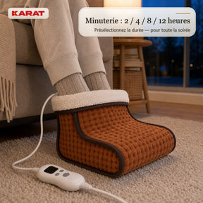 Chauffe-pieds électrique | Fjord | 6 niveaux jusqu’à 55 °C, minuterie & doublure Sherpa | 4 couleurs