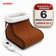 Chauffe-pieds électrique | Fjord | 6 niveaux jusqu’à 55 °C, minuterie & doublure Sherpa | 4 couleurs