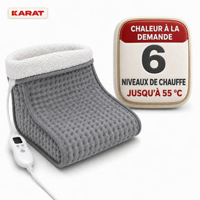 Chauffe-pieds électrique | Fjord | 6 niveaux jusqu’à 55 °C, minuterie & doublure Sherpa | 4 couleurs