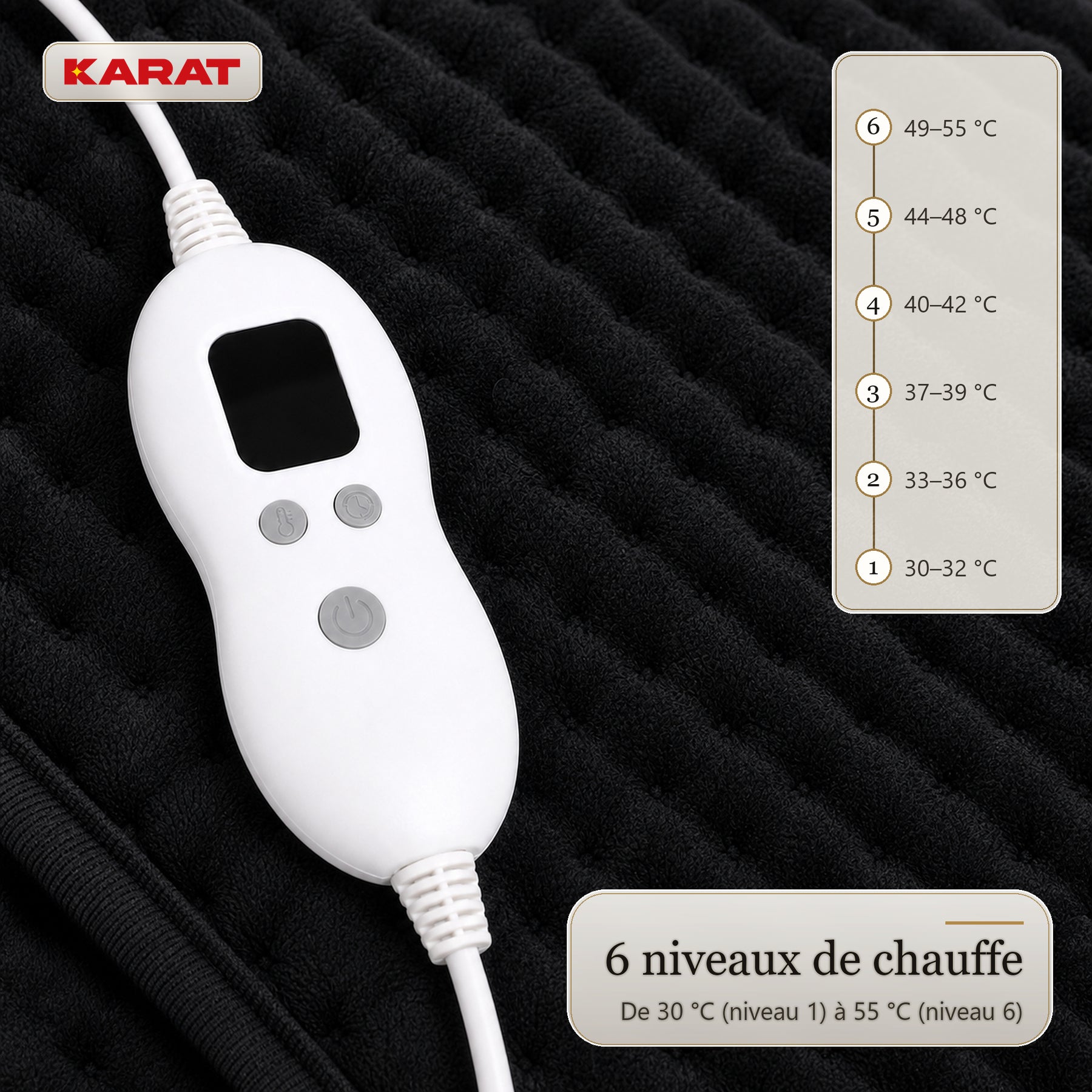 Chauffe-pieds électrique | Fjord | 6 niveaux jusqu’à 55 °C, minuterie & doublure Sherpa | 4 couleurs