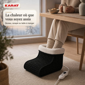 Chauffe-pieds électrique | Fjord | 6 niveaux jusqu’à 55 °C, minuterie & doublure Sherpa | 4 couleurs