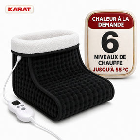 Chauffe-pieds électrique | Fjord | 6 niveaux jusqu’à 55 °C, minuterie & doublure Sherpa | 4 couleurs