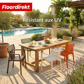 Chaise de jardin | Sitwell | Chaise design empilable résistante aux intempéries & aux UV pour jardin, balcon & terrasse