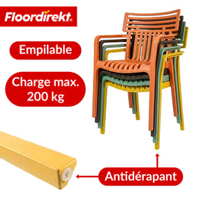 Chaise de jardin | Sitwell | Chaise design empilable résistante aux intempéries & aux UV pour jardin, balcon & terrasse