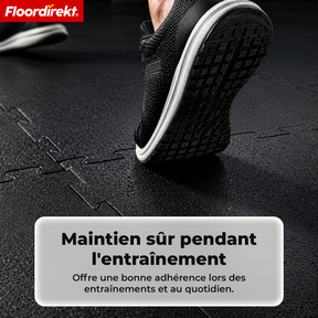 Tapis emboîtable en caoutchouc | Tapis de protection de sol robuste pour appareils de fitness & espaces de travail | 50 x 50 cm
