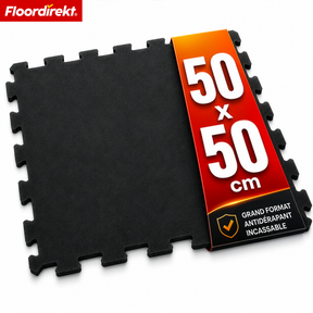 Tapis emboîtable en caoutchouc | Tapis de protection de sol robuste pour appareils de fitness & espaces de travail | 50 x 50 cm