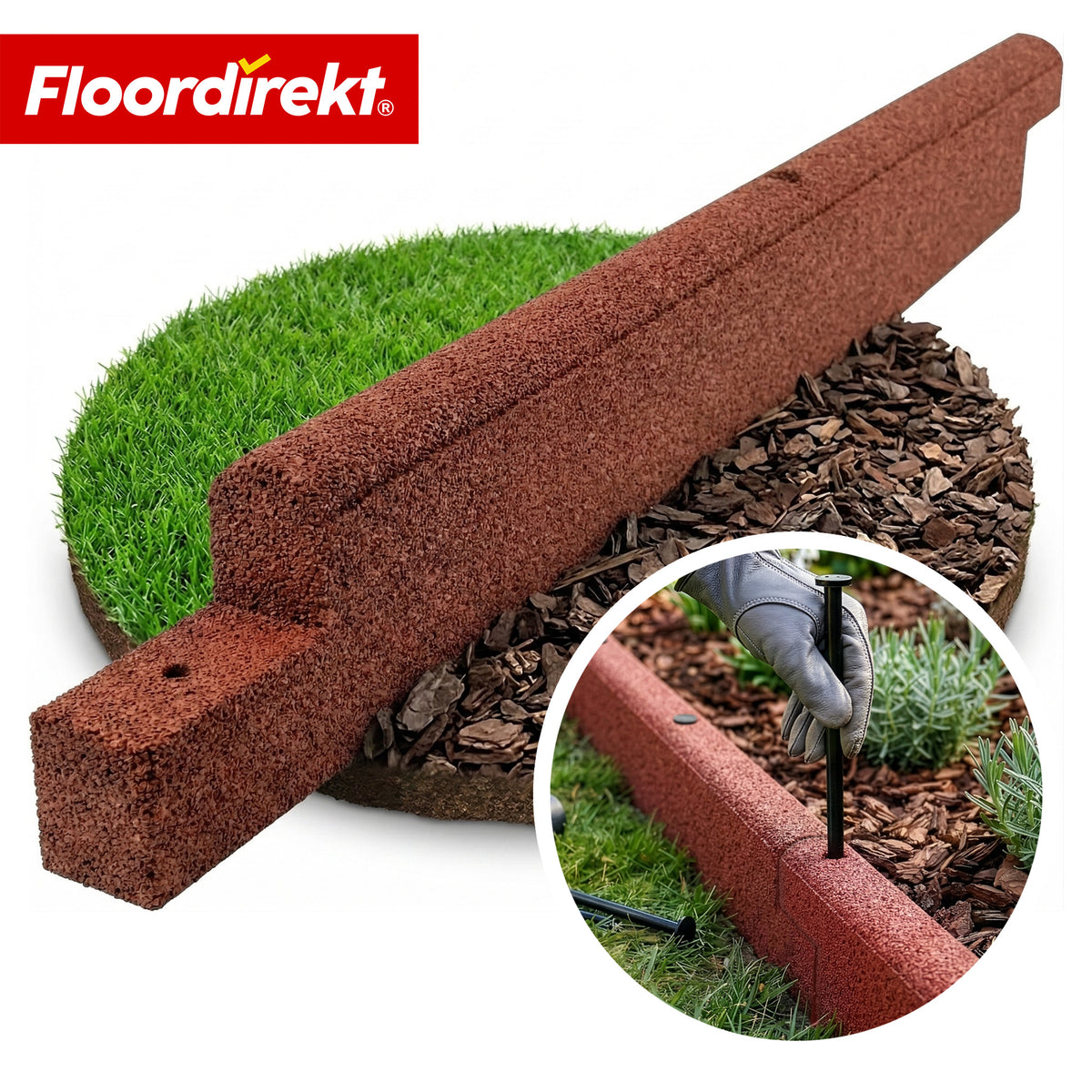 Bordure de jardin en caoutchouc | Bordure de pelouse flexible & bordure de parterre en caoutchouc recyclé pour jardin, allées & terrasse