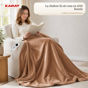 Couverture chauffante électrique | Borea | 6 niveaux jusqu’à 55 °C, contrôleur LCD & minuterie | 3 tailles & 7 couleurs