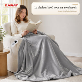 Couverture chauffante électrique | Borea | 6 niveaux jusqu’à 55 °C, contrôleur LCD & minuterie | 3 tailles & 7 couleurs