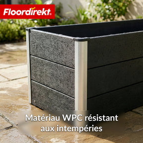 Bac surélevé en WPC | Paros | Anthracite | Résistant aux intempéries & durable | Pour jardin & terrasse | Plusieurs dimensions
