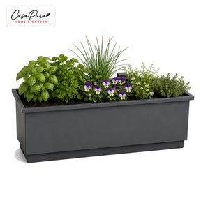 Jardinière de balcon | Viola | Jardinière en métal avec bac récupérateur pour balcon & garde-corps