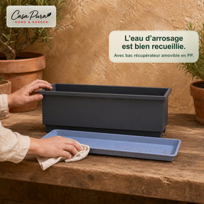 Jardinière de balcon | Viola | Jardinière en métal avec bac récupérateur pour balcon & garde-corps