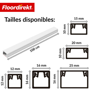 Goulotte de câble | Oskar | Cache-câbles adhésif 10 x 1 m | Cache-câbles blanc pour TV, mur & bureau