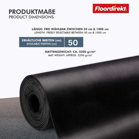 Tapis de protection pour câbles en caoutchouc | Finement nervuré | Antidérapant, épaisseur 3 mm | Pont de câbles idéal pour les manifestations et événements