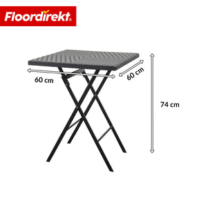 Table pliante | Kobe | Table de jardin pliante noire en effet rotin | 60 × 60 cm