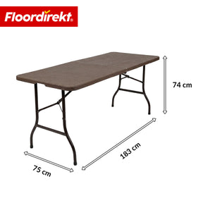 Table pliante | Miyako | Table de jardin résistante aux intempéries 183 × 75 cm | Pliable avec poignée de transport pour jardin, terrasse & événements