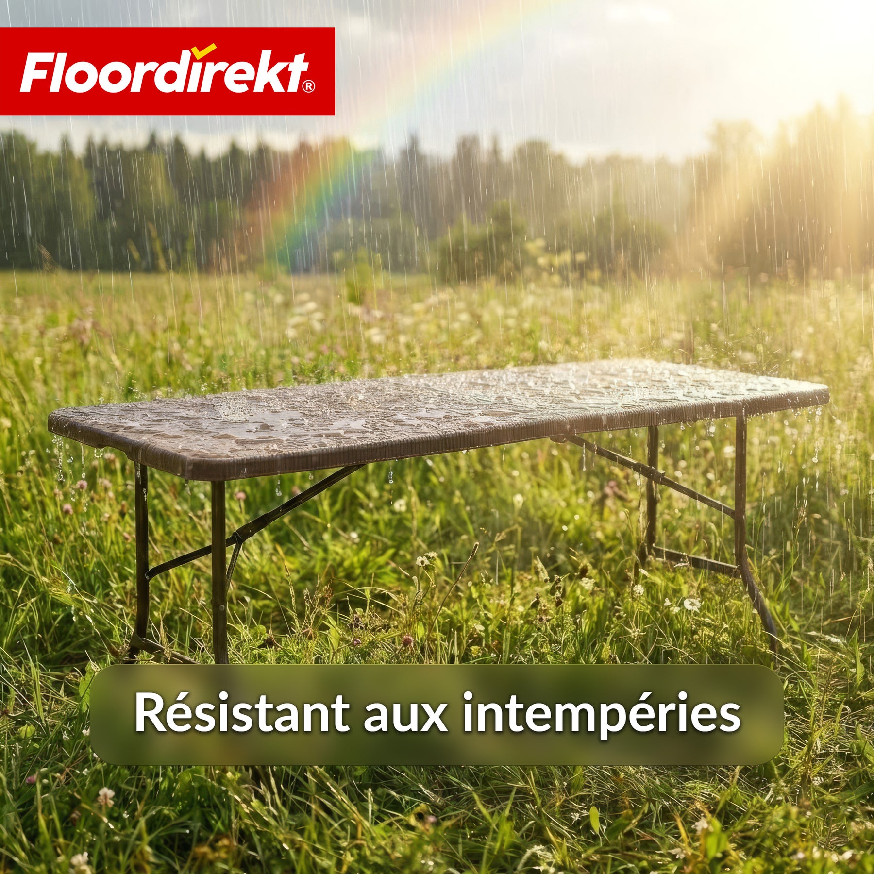 Table pliante | Miyako | Table de jardin résistante aux intempéries 183 × 75 cm | Pliable avec poignée de transport pour jardin, terrasse & événements