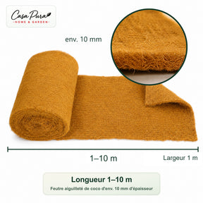 Natte coco sur mesure | 100 % fibre de coco | Protection hivernale & plantes | Largeur 100 cm