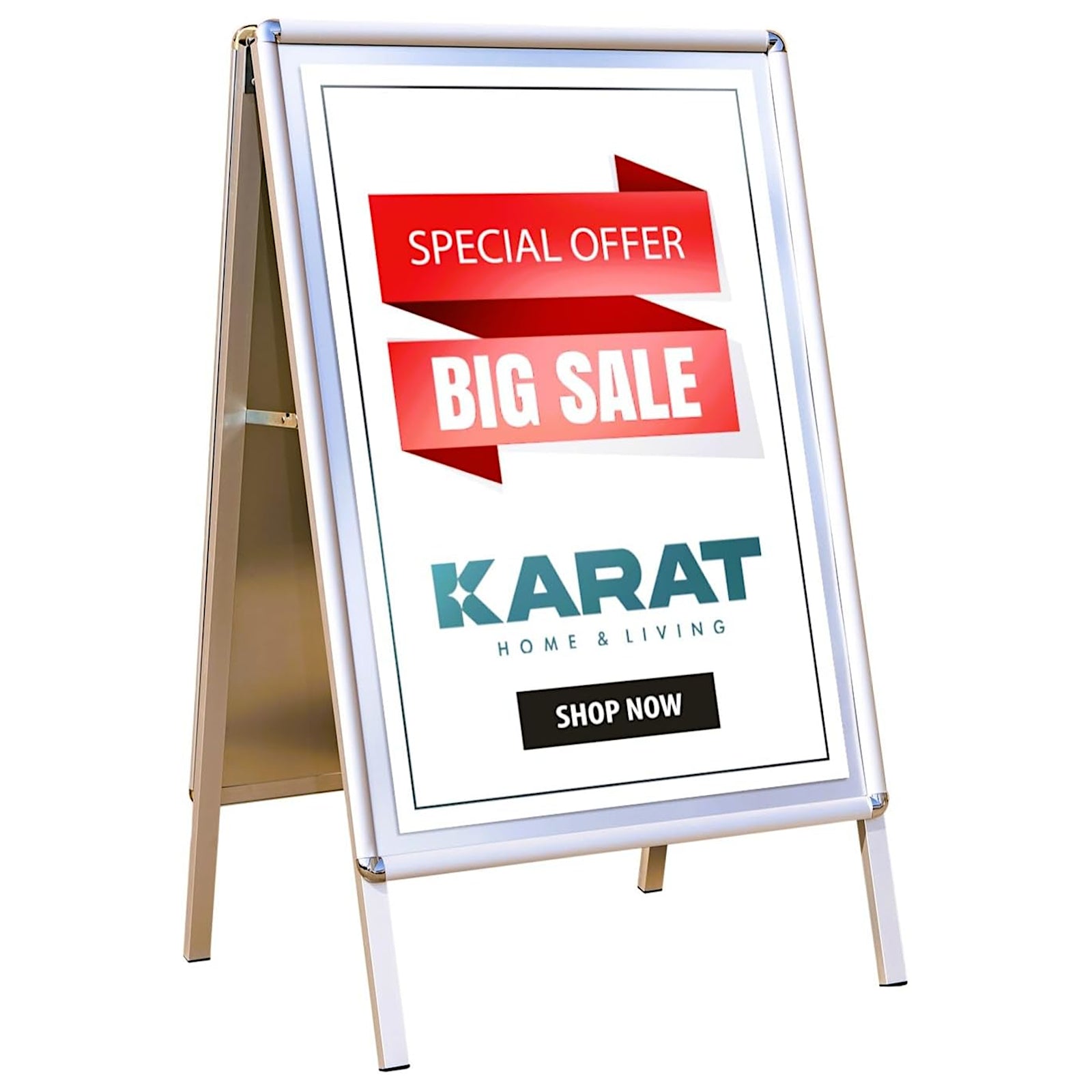 Panneau stop-trottoir | DIN A1 & A2 | Chevalet publicitaire double face en aluminium