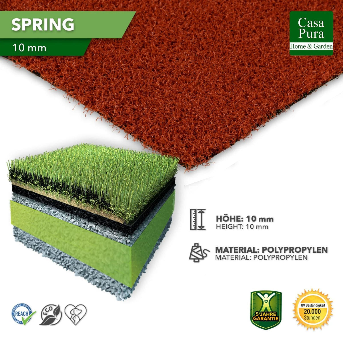 ✂ Tapis de gazon Premium | Spring | En différentes couleurs et largeurs | Idéal pour balcon et terrasse