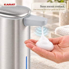 Distributeur automatique de savon mousse | Liora | Sans contact avec capteur, batterie USB-C & inox | 250 ml
