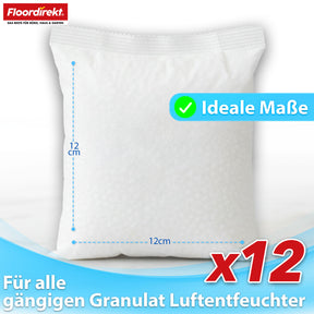 Recharge pour déshumidificateur, lot de 12 | Habo | Sachets de recharge pour déshumidificateur d'intérieur pour cave, salle de bain, pièces à vivre