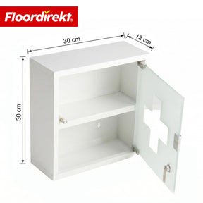 Armoire à pharmacie | Allen | Armoire à médicaments verrouillable en acier inoxydable ou thermolaqué blanc | Avec porte en verre