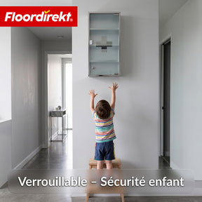 Armoire à pharmacie | Allen | Armoire à médicaments verrouillable en acier inoxydable ou thermolaqué blanc | Avec porte en verre