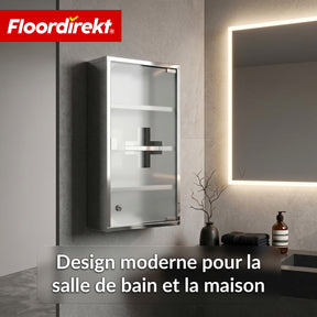 Armoire à pharmacie | Allen | Armoire à médicaments verrouillable en acier inoxydable ou thermolaqué blanc | Avec porte en verre