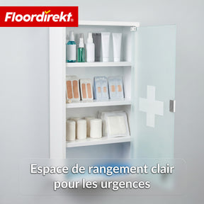 Armoire à pharmacie | Allen | Armoire à médicaments verrouillable en acier inoxydable ou thermolaqué blanc | Avec porte en verre